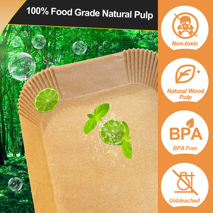 155PC Ninja Air Fryer Liners Disposable, Air Fryer Paper Liners for Ninja Air Fryer Dual, Airfryer Food Grade Accessories for AF300UK AF400UK, Salter, Other Dual Airfryer