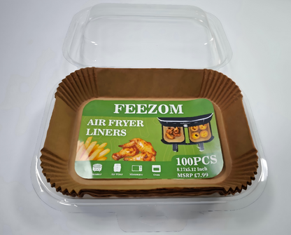 Air Fryer Liners Disposable for Ninja AF300UK AF400UK SL400UK, 100PC Air Fryer Paper Parchment Liners, Airfryer Accessories Compatible with Ninja, Keplin, Tower, Other Dual Zone Fryers